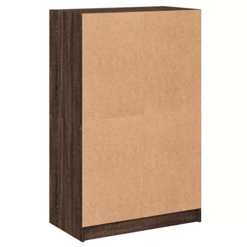 Barna tölgyszínű szerelt fa magasszekrény ajtókkal 68x37x109 cm