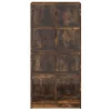 Füstös tölgy színű magasszekrény ajtókkal 68x37x142 cm