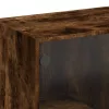 Füstös tölgy színű magasszekrény ajtókkal 68x37x142 cm