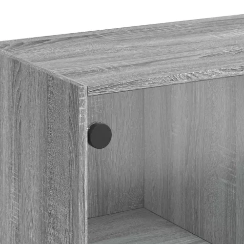 Szürke sonoma színű szerelt fa tálalószekrény 102x37x75,5 cm
