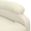 Krémszínű szövet felállást segítő masszázsfotel