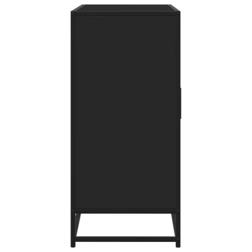 Fekete szerelt fa tálalószekrény 92 x 35 x 76 cm