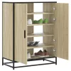 Sonoma tölgy színű szerelt fa és fém cipőszekrény 75x38x97,5 cm
