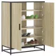Sonoma tölgy színű szerelt fa és fém cipőszekrény 75x38x97,5 cm