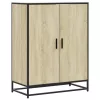 Sonoma tölgy színű szerelt fa és fém cipőszekrény 75x38x97,5 cm