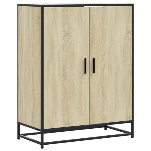 Sonoma tölgy színű szerelt fa és fém cipőszekrény 75x38x97,5 cm
