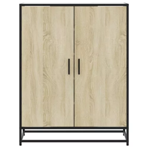 Sonoma tölgy színű szerelt fa és fém cipőszekrény 75x38x97,5 cm