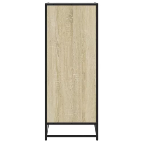 Sonoma tölgy színű szerelt fa és fém cipőszekrény 75x38x97,5 cm