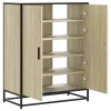 Sonoma tölgy színű szerelt fa és fém cipőszekrény 75x38x97,5 cm