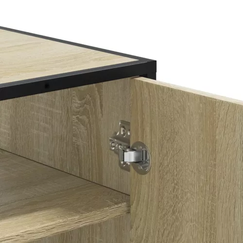Sonoma tölgy színű szerelt fa és fém cipőszekrény 75x38x97,5 cm