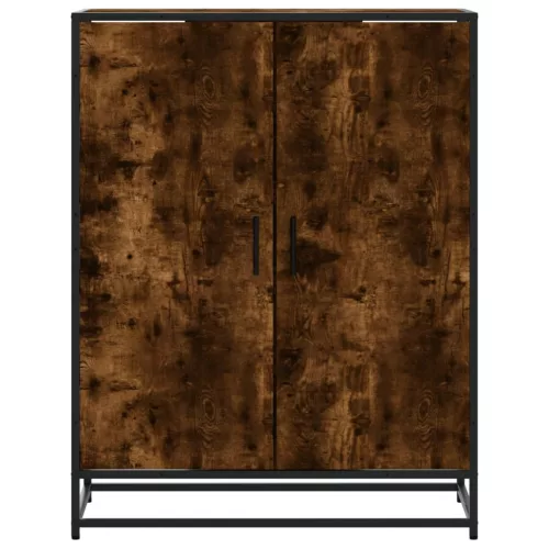 Füstös tölgy színű szerelt fa és fém cipőszekrény 75x38x97,5 cm