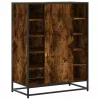 Füstös tölgy színű szerelt fa és fém cipőszekrény 75x38x97,5 cm