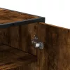 Füstös tölgy színű szerelt fa és fém cipőszekrény 75x38x97,5 cm