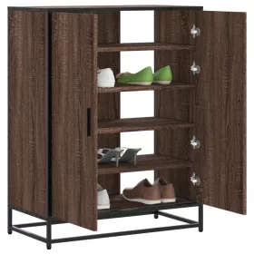   Barna tölgy színű szerelt fa és fém cipőszekrény 75x38x97,5 cm