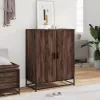 Barna tölgy színű szerelt fa és fém cipőszekrény 75x38x97,5 cm