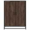 Barna tölgy színű szerelt fa és fém cipőszekrény 75x38x97,5 cm