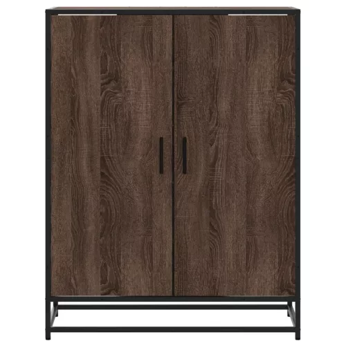 Barna tölgy színű szerelt fa és fém cipőszekrény 75x38x97,5 cm