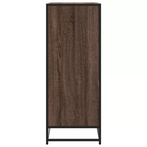 Barna tölgy színű szerelt fa és fém cipőszekrény 75x38x97,5 cm