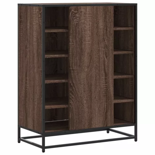 Barna tölgy színű szerelt fa és fém cipőszekrény 75x38x97,5 cm
