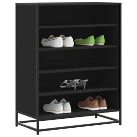 Fekete szerelt fa és fém cipőszekrény 75 x 38 x 97,5 cm