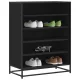 Fekete szerelt fa és fém cipőszekrény 75 x 38 x 97,5 cm