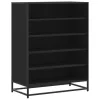 Fekete szerelt fa és fém cipőszekrény 75 x 38 x 97,5 cm