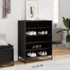 Fekete szerelt fa és fém cipőszekrény 75 x 38 x 97,5 cm