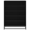 Fekete szerelt fa és fém cipőszekrény 75 x 38 x 97,5 cm