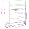 Fekete szerelt fa és fém cipőszekrény 75 x 38 x 97,5 cm