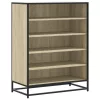 Sonoma tölgy színű szerelt fa és fém cipőszekrény 75x38x97,5 cm