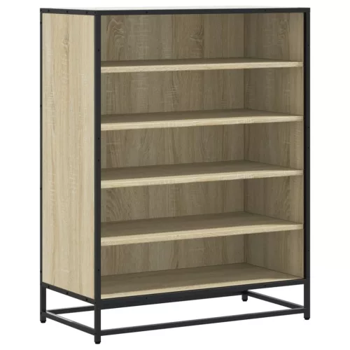 Sonoma tölgy színű szerelt fa és fém cipőszekrény 75x38x97,5 cm