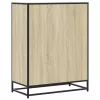 Sonoma tölgy színű szerelt fa és fém cipőszekrény 75x38x97,5 cm