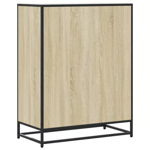 Sonoma tölgy színű szerelt fa és fém cipőszekrény 75x38x97,5 cm