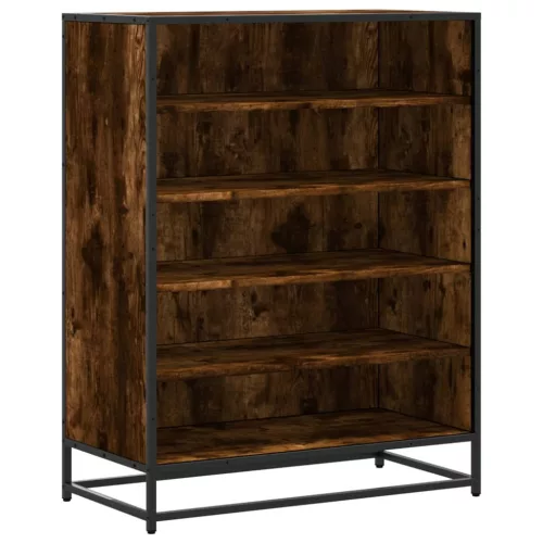 Füstös tölgy színű szerelt fa és fém cipőszekrény 75x38x97,5 cm