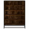 Füstös tölgy színű szerelt fa és fém cipőszekrény 75x38x97,5 cm