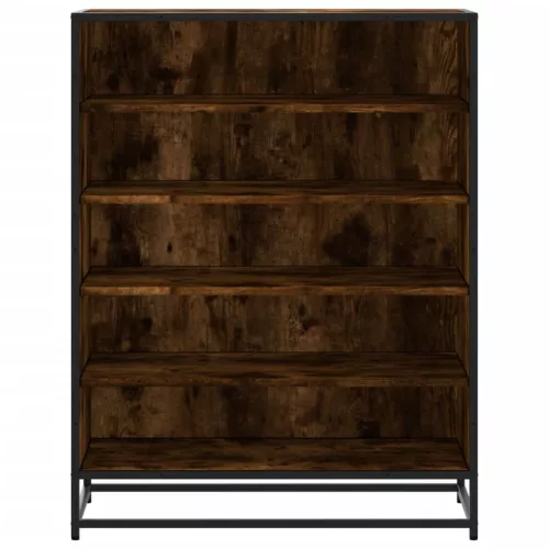 Füstös tölgy színű szerelt fa és fém cipőszekrény 75x38x97,5 cm