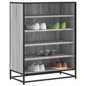   Szürke sonoma szerelt fa és fém cipőszekrény 75 x 38 x 97,5 cm