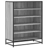 Szürke sonoma szerelt fa és fém cipőszekrény 75 x 38 x 97,5 cm