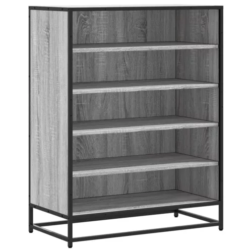 Szürke sonoma szerelt fa és fém cipőszekrény 75 x 38 x 97,5 cm