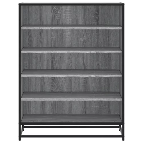 Szürke sonoma szerelt fa és fém cipőszekrény 75 x 38 x 97,5 cm