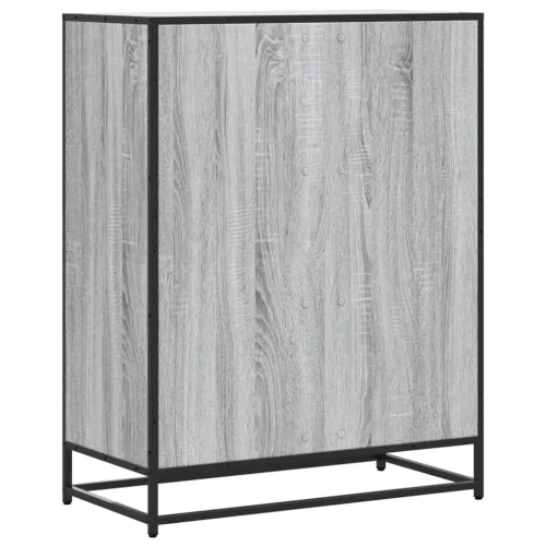 Szürke sonoma szerelt fa és fém cipőszekrény 75 x 38 x 97,5 cm