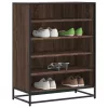 Barna tölgy színű szerelt fa és fém cipőszekrény 75x38x97,5 cm