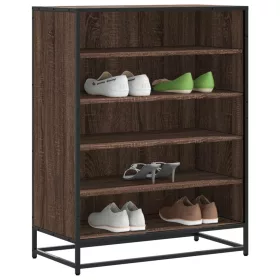   Barna tölgy színű szerelt fa és fém cipőszekrény 75x38x97,5 cm
