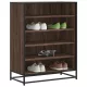Barna tölgy színű szerelt fa és fém cipőszekrény 75x38x97,5 cm
