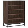 Barna tölgy színű szerelt fa és fém cipőszekrény 75x38x97,5 cm