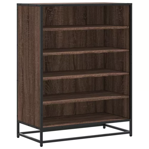 Barna tölgy színű szerelt fa és fém cipőszekrény 75x38x97,5 cm