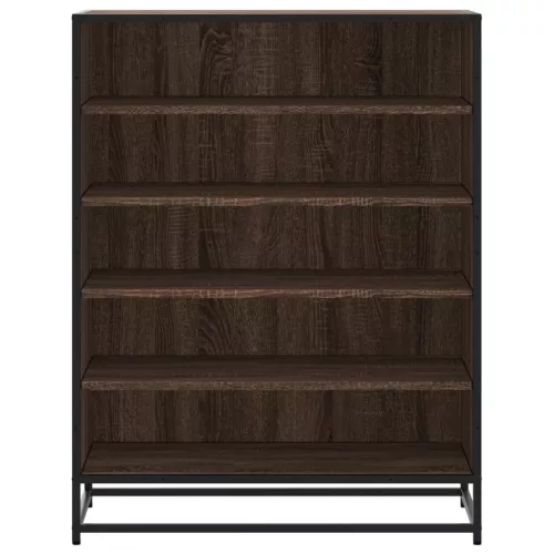 Barna tölgy színű szerelt fa és fém cipőszekrény 75x38x97,5 cm