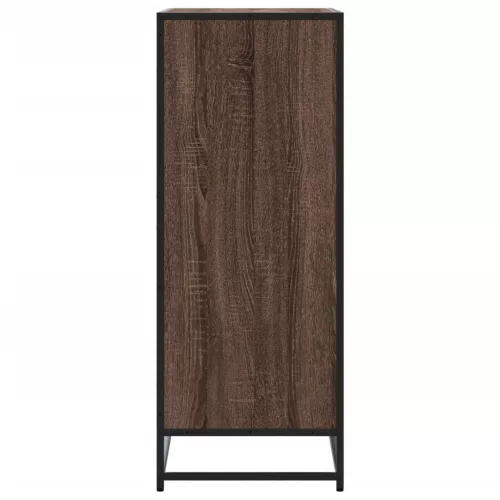Barna tölgy színű szerelt fa és fém cipőszekrény 75x38x97,5 cm