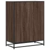 Barna tölgy színű szerelt fa és fém cipőszekrény 75x38x97,5 cm