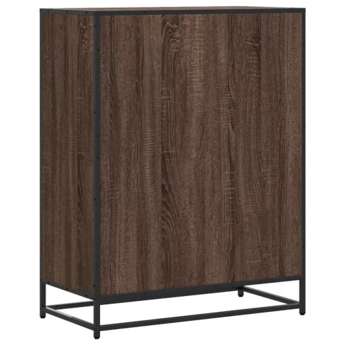 Barna tölgy színű szerelt fa és fém cipőszekrény 75x38x97,5 cm